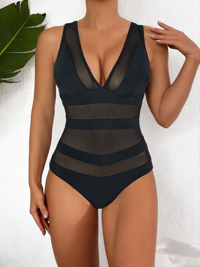 Roupas femininas quentes e sensuais, maiô slim com decote profundo_voghion.com