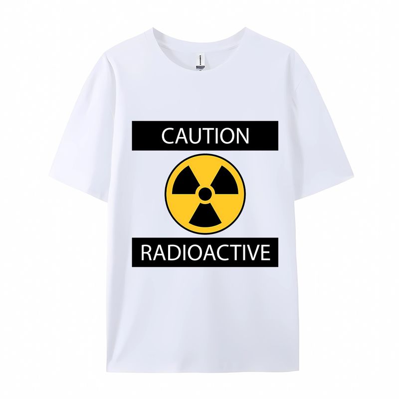 Vêtements pour hommes pollution, radiation nucléaire, eaux usées nucléaires, essais nucléaires, design créatif, col rond imprimé, t-shirt décontracté à manches courtes_voghion.com