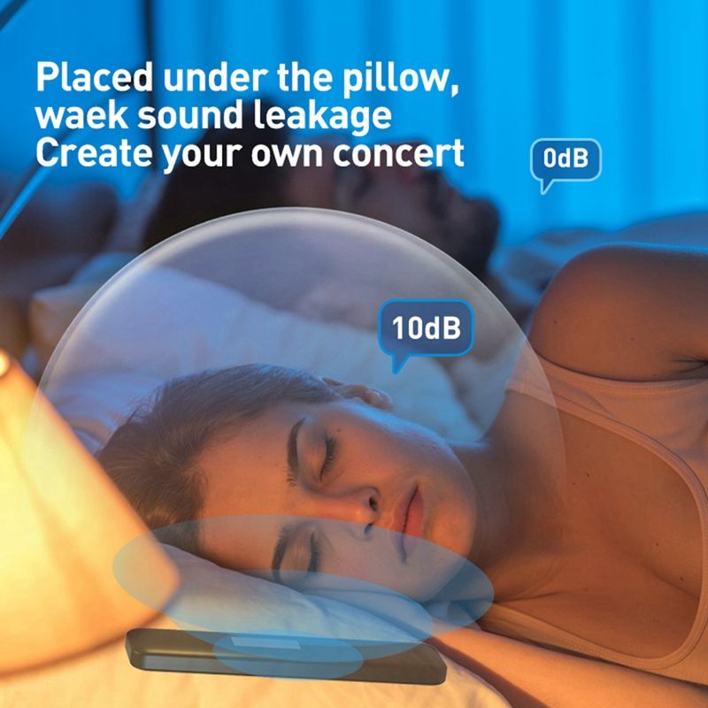 Under Pillow Bluetooth Bone Conduction Sound Box Rechargeable Wireless Stereo Soundbar White Noise Speaker_voghion.com