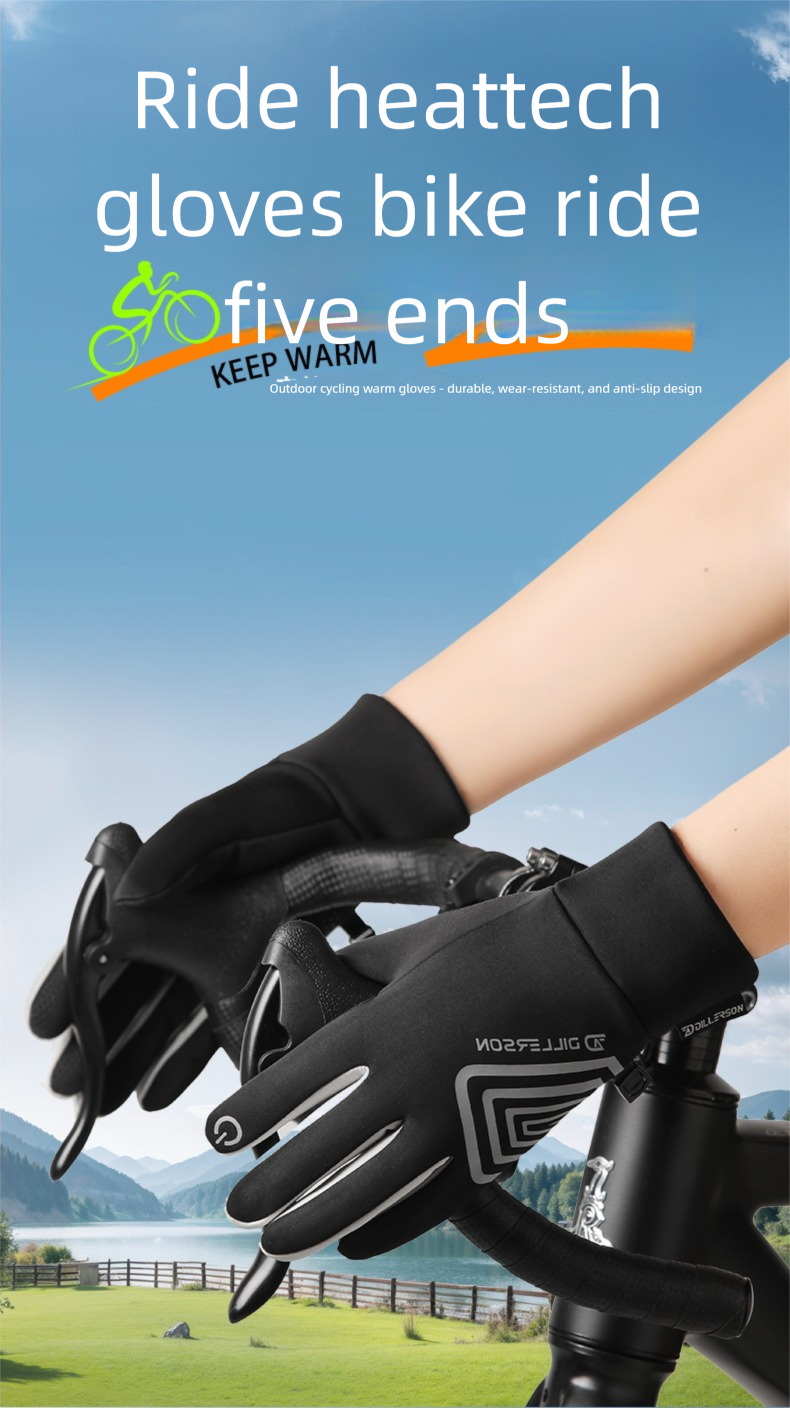 DILLERSON/DILSON Guanti da ciclismo da uomo, autunno inverno, caldi, in pile, touchscreen, sportivi, da donna, antivento, impermeabili Y-21_voghion.com