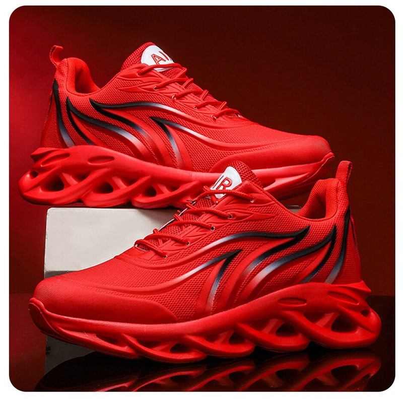 Moda Koşu Ayakkabıları Erkekler Alev Baskılı Sneakers Örgü Atletik Spor Bıçak Yastıklama Koşu Eğitmenler Hafif_voghion.com