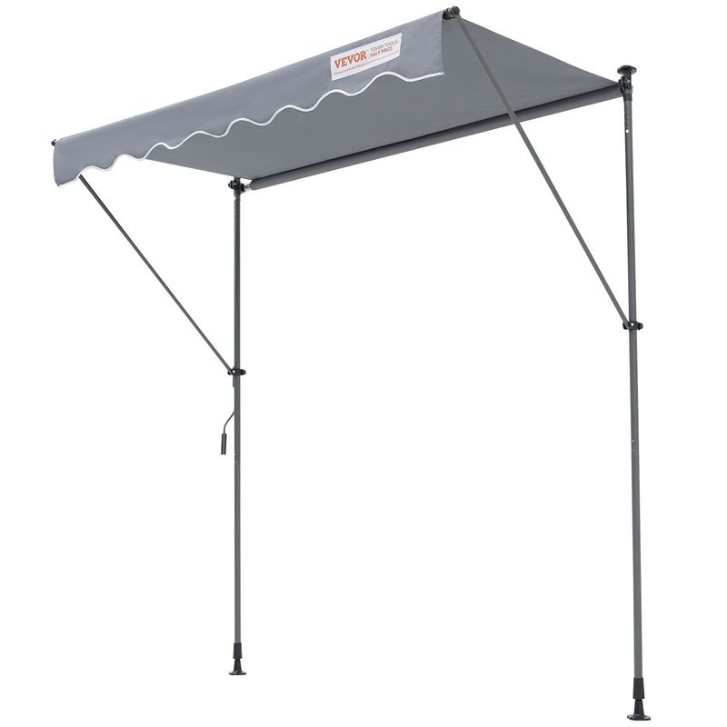 VEVOR Manual Retractable Awning, 78" Outdoor Retractable Patio Awning Sunshade Shelter, Adjustable Patio Door Window Awning Canopy With 39" Sun Shade Curtain For Backyard, Garden, Balcony_voghion.com