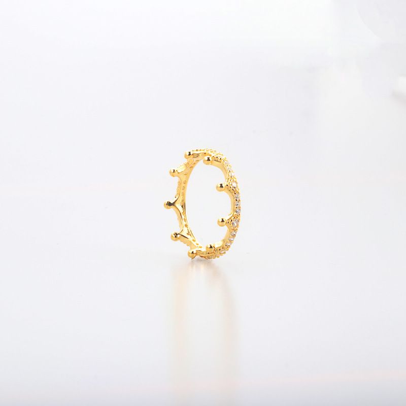 Women's Jewelry Crown Ring - Elegant Stackable Knuckle Ring In Gold, Silver & Rose Gold, Minimalist Design For Everyday Wear, Sizes 50-60_voghion.com