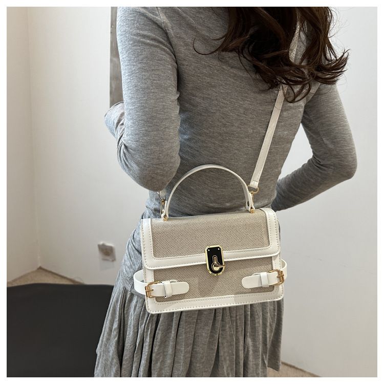 Contrasterende kleur Stijlvolle Ins Hand Held Single Shoulder Crossbody Dames Kleine Vierkante Tas_voghion.com