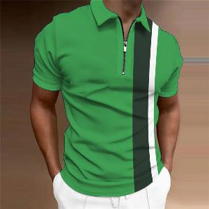 Pikétröja herr kortärmad 2023 sommar ny lapel halvärm T-shirt herr T-shirt topp_voghion.com