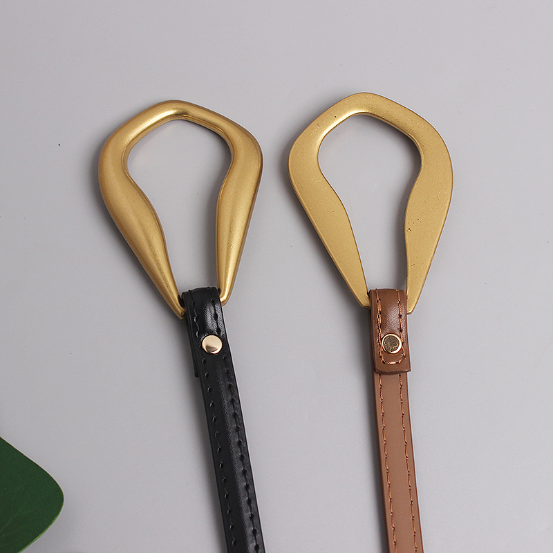 Ceinture fine en cuir véritable pour femmes, nouvelle boucle en fer à cheval, costume décoratif coréen polyvalent, manteau, robe pull, à la mode et simple, nouvelle collection_voghion.com