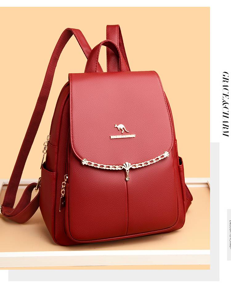 Borsa a canguro 2024 New Fashion Casual Versatile Zaino in tinta unita semplice e alla moda_voghion.com