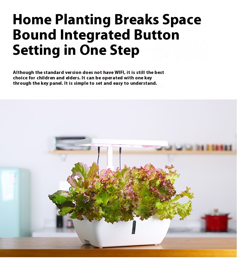 Máquina de plantio hidropônico inteligente com WIFI Equipamento hidropônico de vegetais domésticos Máquina de cultivo sem solo com luz de preenchimento doméstico_voghion.com