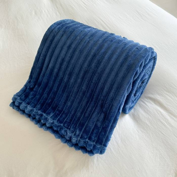 Blanket Milky Velvet Thickened Flannel Blanket Strip Coral Velvet Cover Blanket_voghion.com