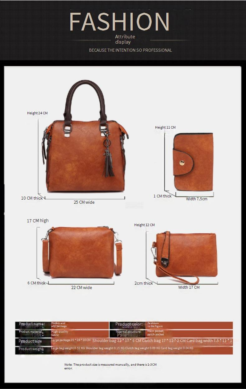 Kadın Çantaları Yeni Stil Kadın Çantası Moda Retro Dört Parçalı Anne ve Çocuk Çantası Kadın Çantası Omuz Çantası Çapraz Çanta Tek Parça_voghion.com