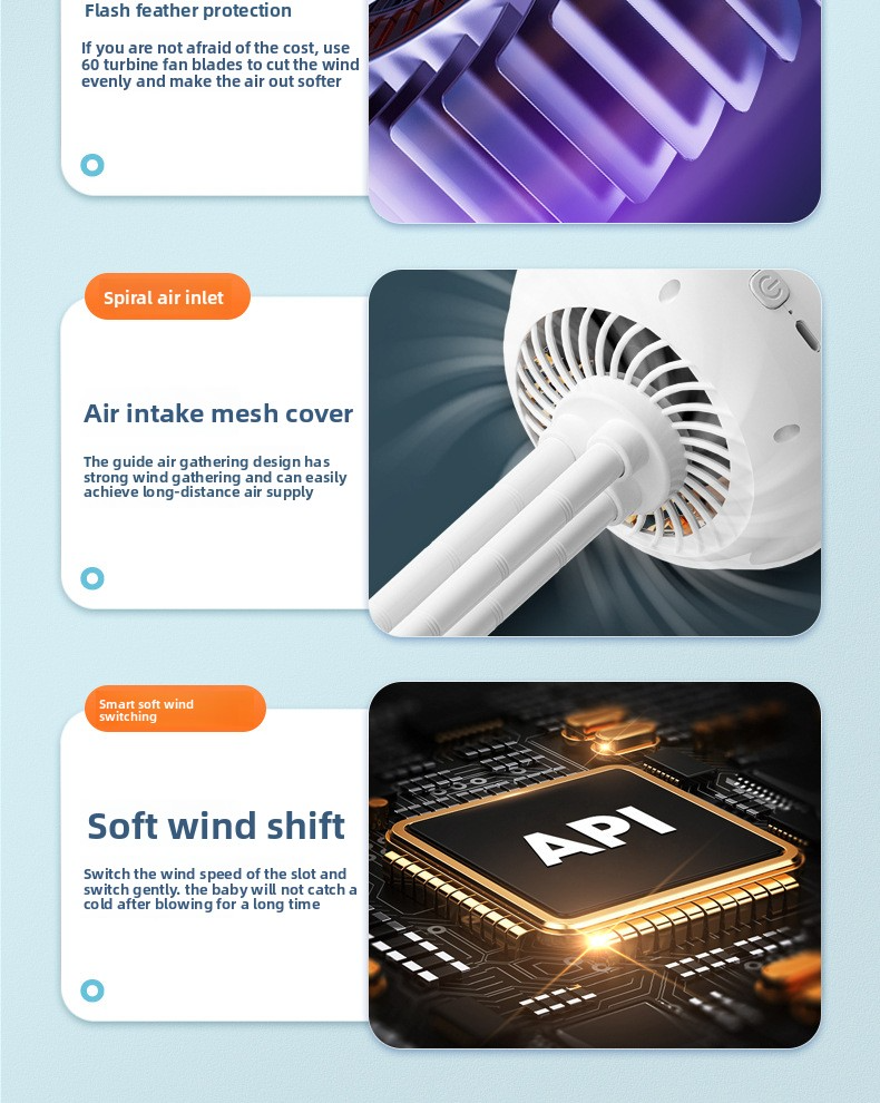 Octopus Clip-on Stroller Fan - Mini USB Rechargeable Fan For Baby Carriage Outdoor & Dorm Use Safe & Portable_voghion.com