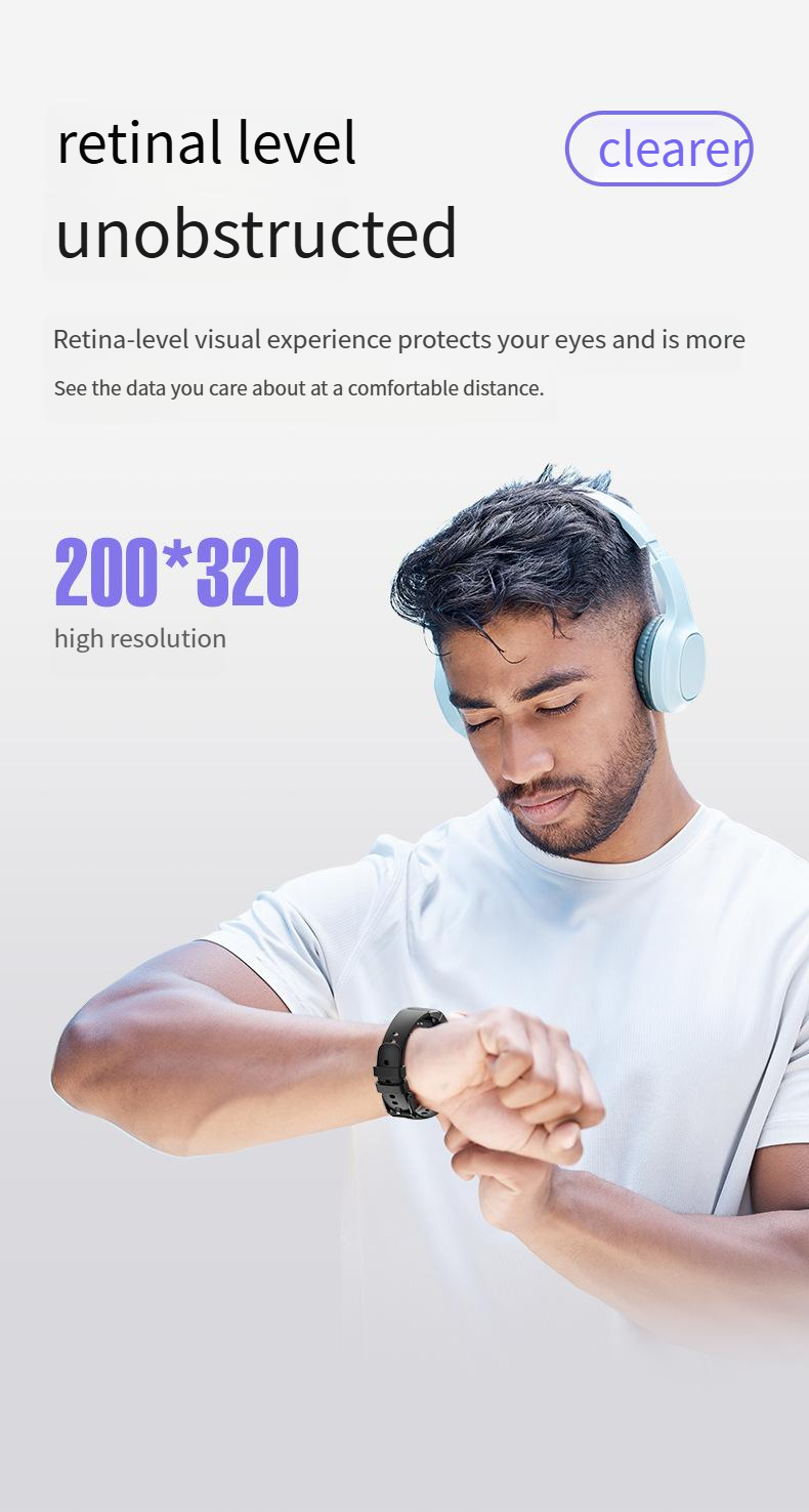 Inteligentne zegarki Baiyimei P121 1,57-calowy inteligentny zegarek z pomiarem tętna, monitorowaniem poziomu tlenu we krwi, sportowym zegarkiem Bluetooth i funkcją połączeń telefonicznych_voghion.com