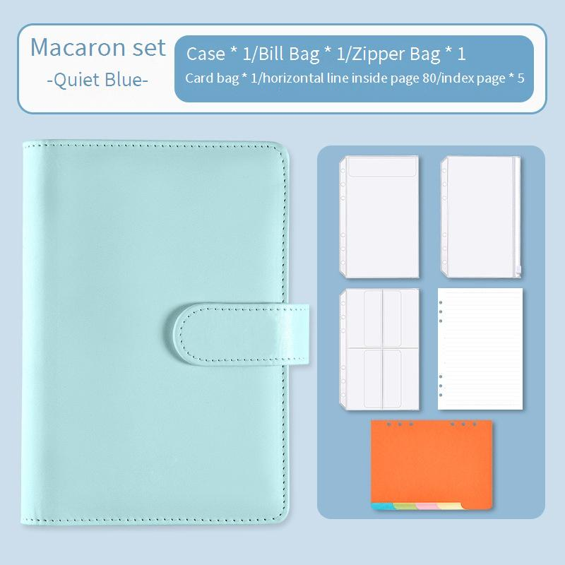 Refillable Notebooks A5 Loose Leaf Macaron Plan PU Notepad Cash Budget Handbook Loose Leaf Notebook_voghion.com