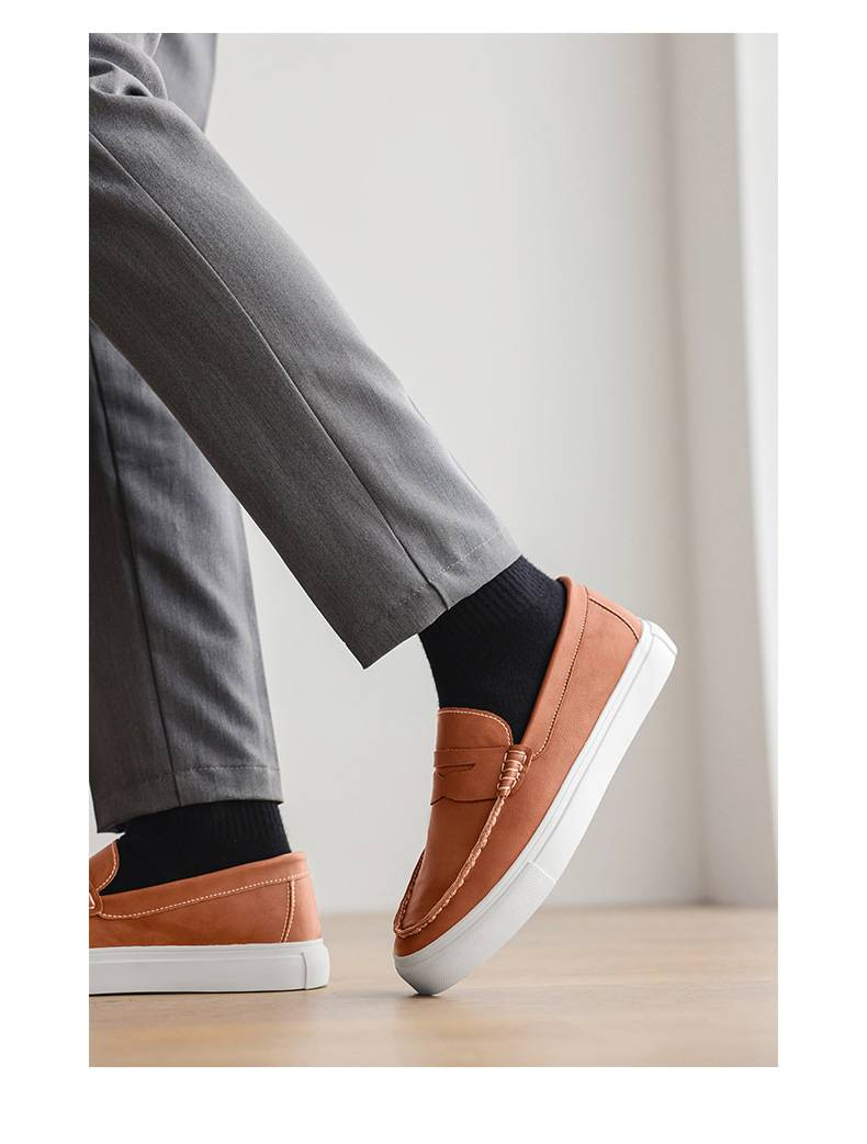 Sommer-Loafer, britische Freizeitschuhe, Herren-Lederschuhe, Bean-Schuhe, Schnürschuhe, im Internet bekannte und beliebte Herrenschuhe_voghion.com