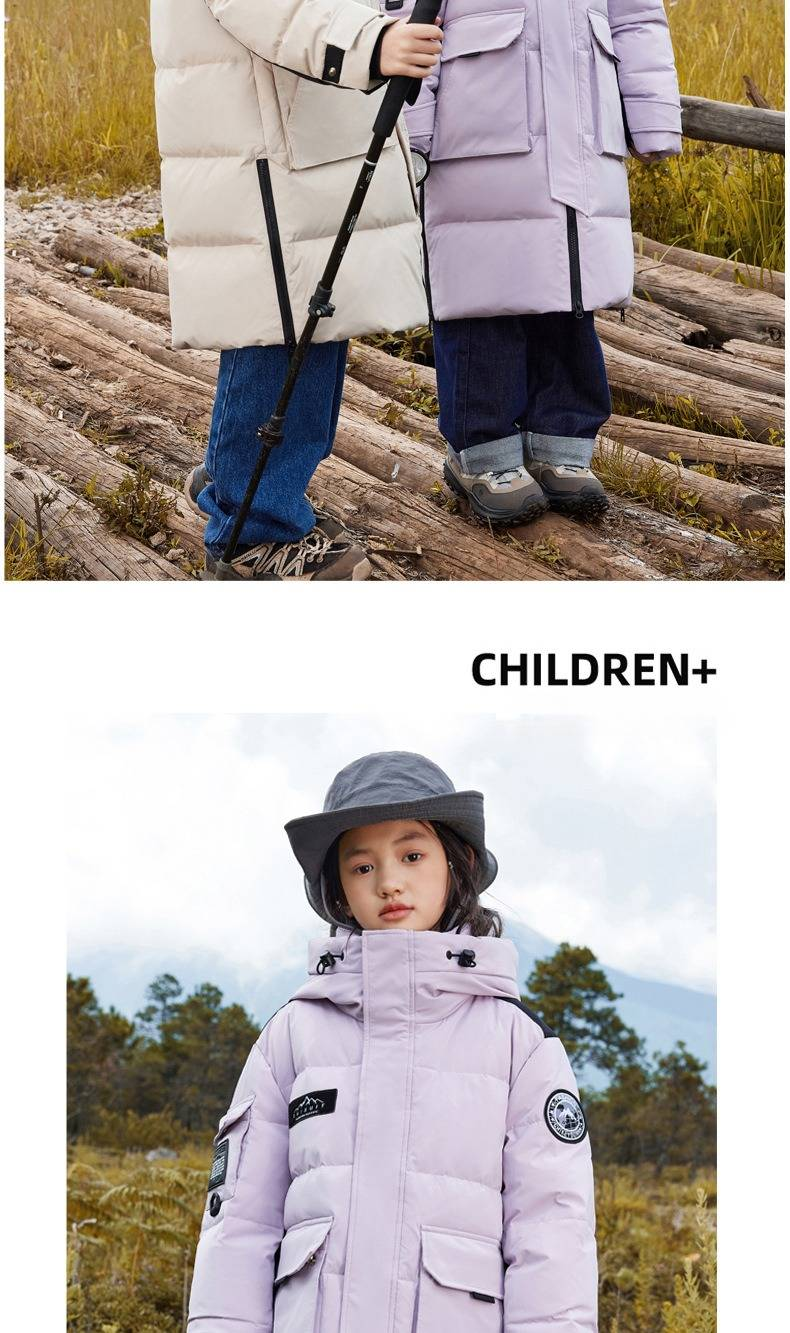 Chaqueta acolchada de invierno para niños: abrigo de plumón cálido y elegante para niños y niñas (120-180 cm, con capucha, gruesa)_voghion.com