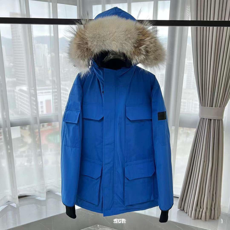 Herrenbekleidung Premium Expedition Parka mit echtem Wolfspelzbesatz – Wasserdichter Wintermantel für Männer und Frauen, ultrawarme Entendaunenjacke_voghion.com