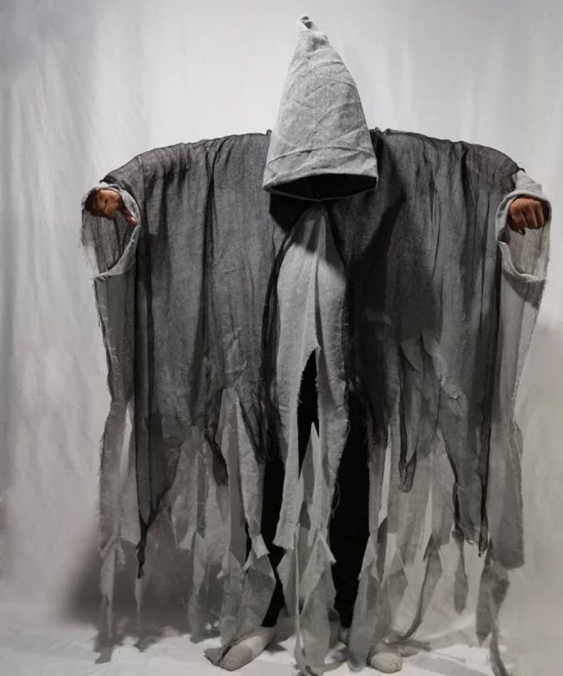 Halloween Cloak Costume Adult Hooded Cloak Haunted House Haunted Party Wizard Grim Reaper Dress Up Costume_voghion.com