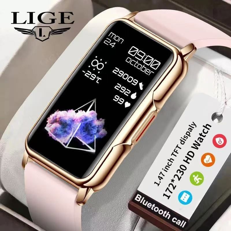 LIGE Smart Watch Uomo Bluetooth collegato al telefono Musica Fiess Bracciale sportivo Monitor del sonno Uomo Smartwatch da 1,47 pollici Donna_voghion.com