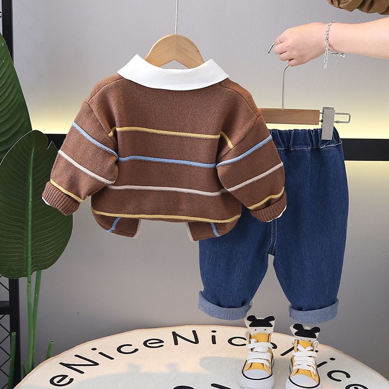 Pull décontracté coréen pour garçons, style occidental, nouvelle collection printemps-automne 2025, petite et moyenne taille_voghion.com