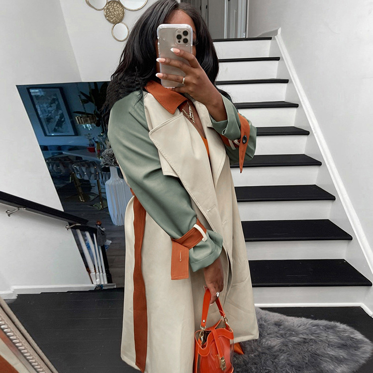 Dametøj Efterår og vinter Ny mode Casual Trench Coat_voghion.com