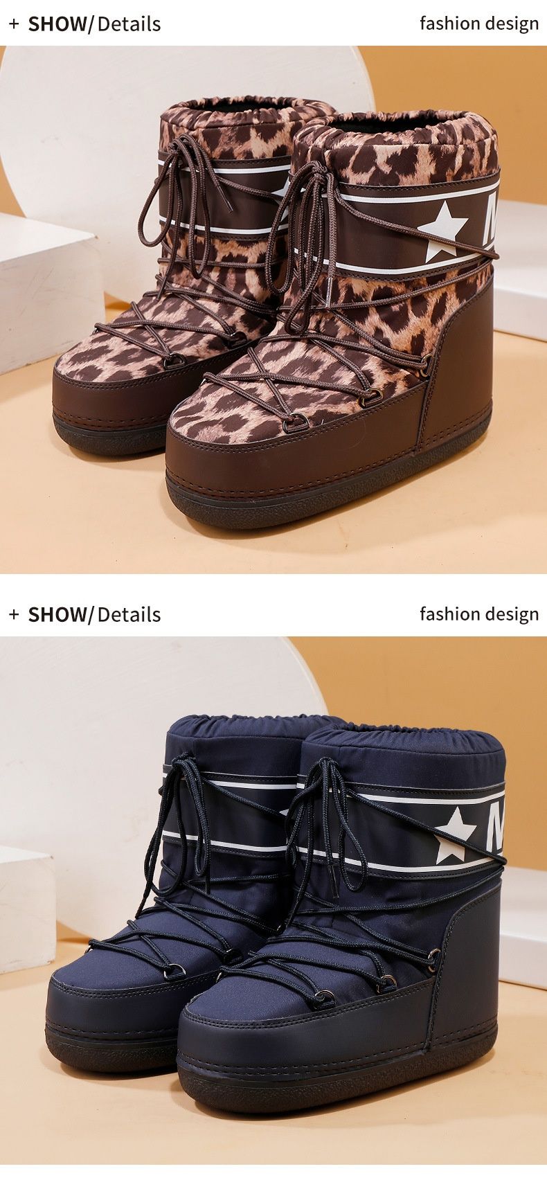 Voyage Walking In Series Cross-Border Trade Space For Women Winter Travel Ski Waterproof Non-Slip Mid-Calf Snow Boots_voghion.com