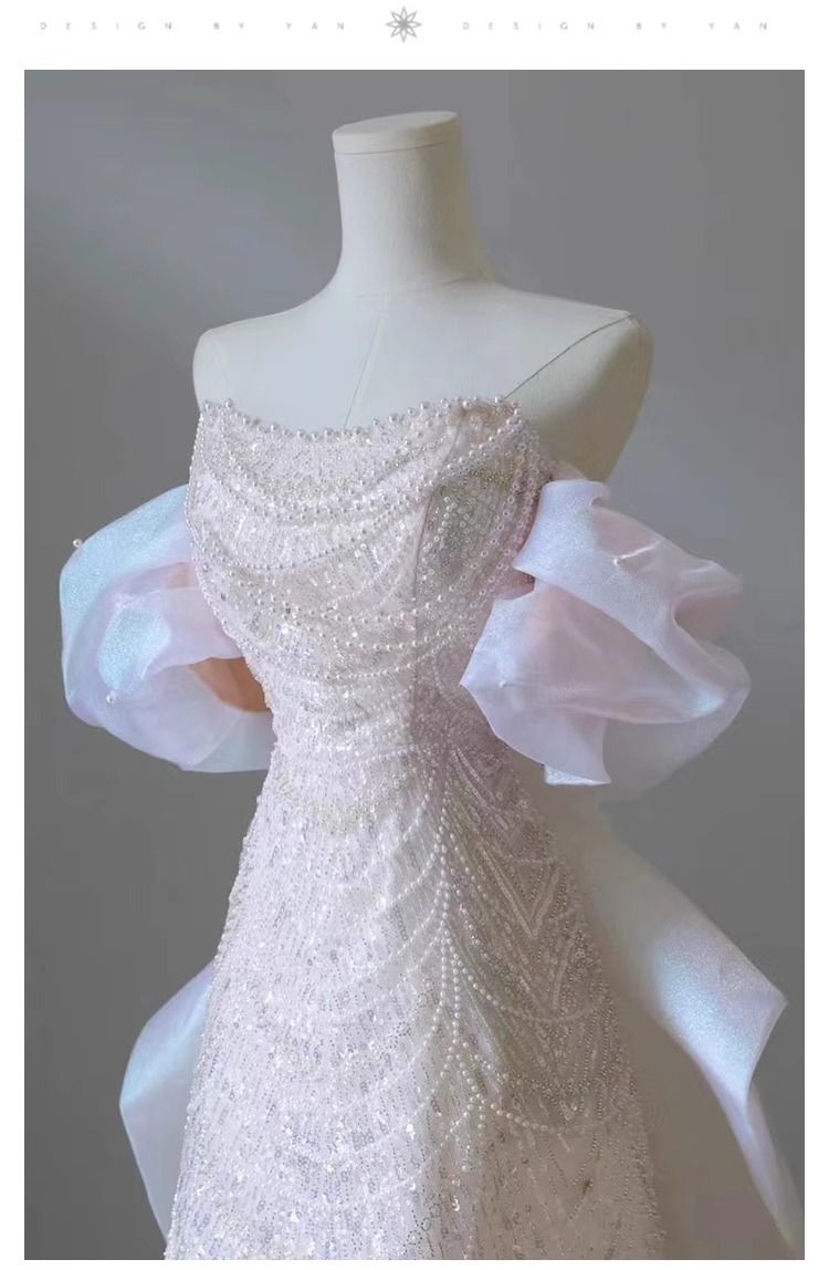 Elegant Off-Shoulder Evening Gown With Lace Detailing – Perfect For Weddings, Banquets & Special Occasions_voghion.com