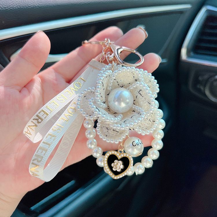 Koreanesch Versioun Pärel Element Camellia Keychain Sak Unhänger kreativ onofhängeg entworf Wueren_voghion.com