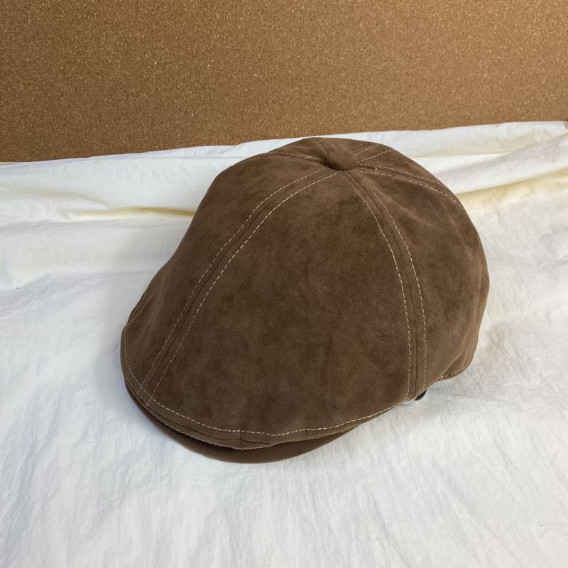 Forward Cap Autumn Winter British Style Beret Large Head Circumference Face Slimming Solid Color Fashion Hat For Women_voghion.com