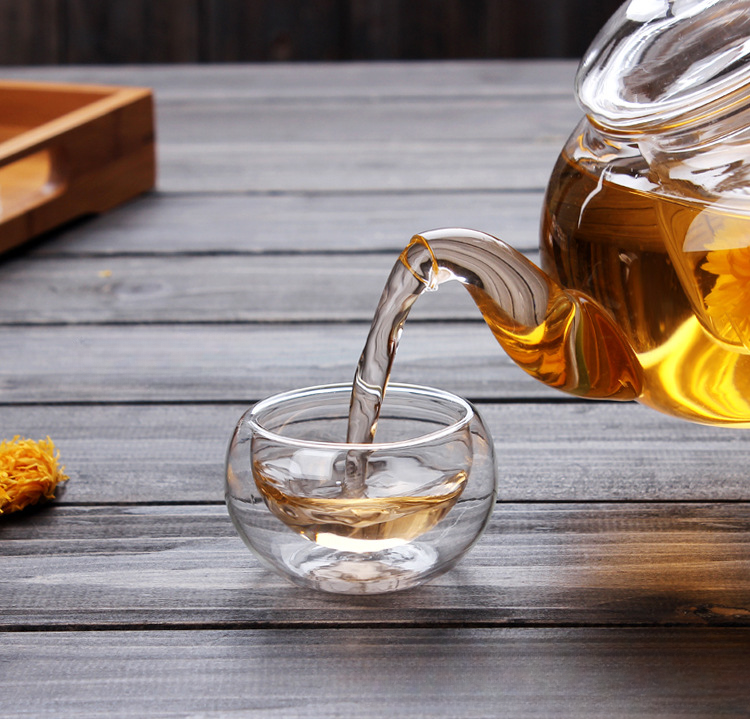 Tetera de vidrio resistente al calor de 400 ml/1000 ml, tetera de flores, juego de té de kung fu, colador de té, infusor, tetera de cebada Puer-Oolong._voghion.com