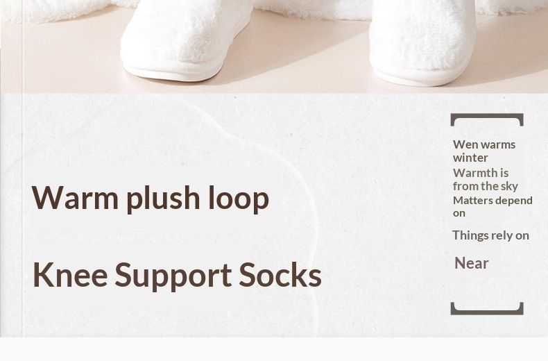 Voyage Knee Pads Women Autumn Winter Over-the-Knee Leg Warmers Terry Fleece Thickened Warm Non-Slip Black Women's Long Socks_voghion.com