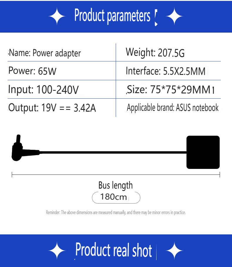 65W-stroomadapter geschikt voor ASUS-laptops 19V 3,42A-oplader met 5,5x2,5 mm, compatibel met ASUS VivoBook S15/S17, ZenBook 14 en ultrabooks_voghion.com