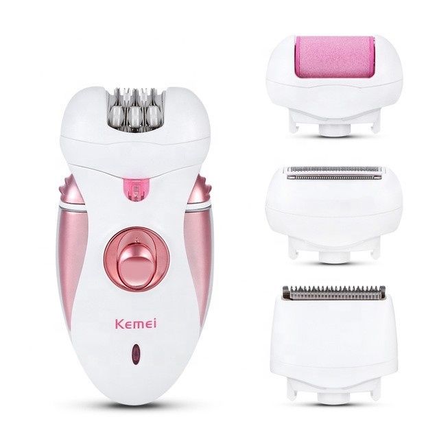 Kemei KM-2530 4 in 1 Oplaadbare Vrouwen Elektrische Voetverzorging Tool Dame Epilator Ontharing Scheerapparaat Snoerloos_voghion.com