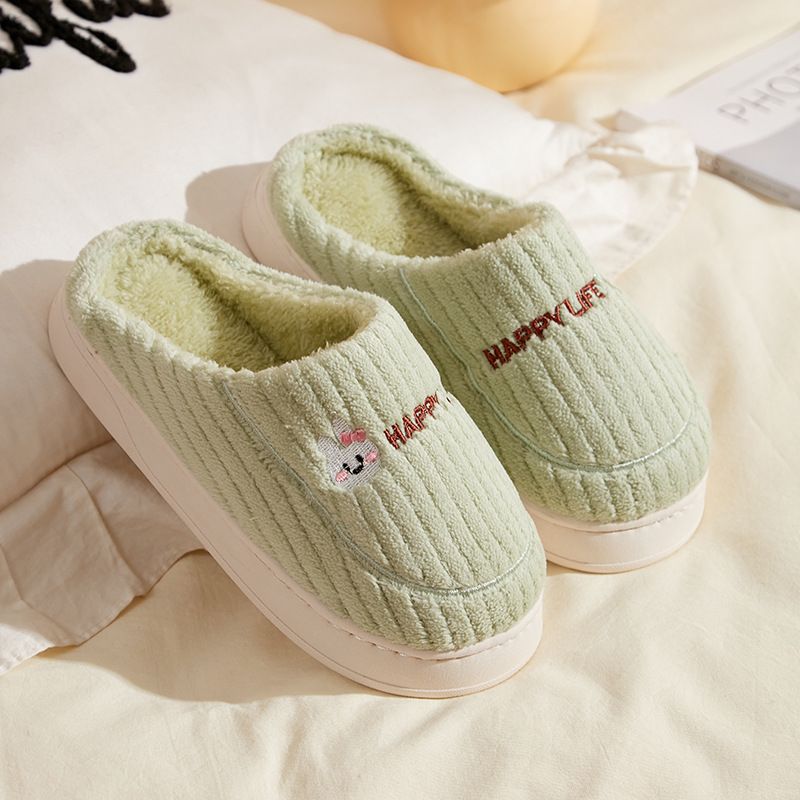 Neue Hausschuhe für Herren im Herbst und Winter mit Absätzen für zu Hause, dicke Sohlenwärme für den Innenbereich, für den Heimgebrauch, rutschfeste Baumwollschuhe aus Fell_voghion.com