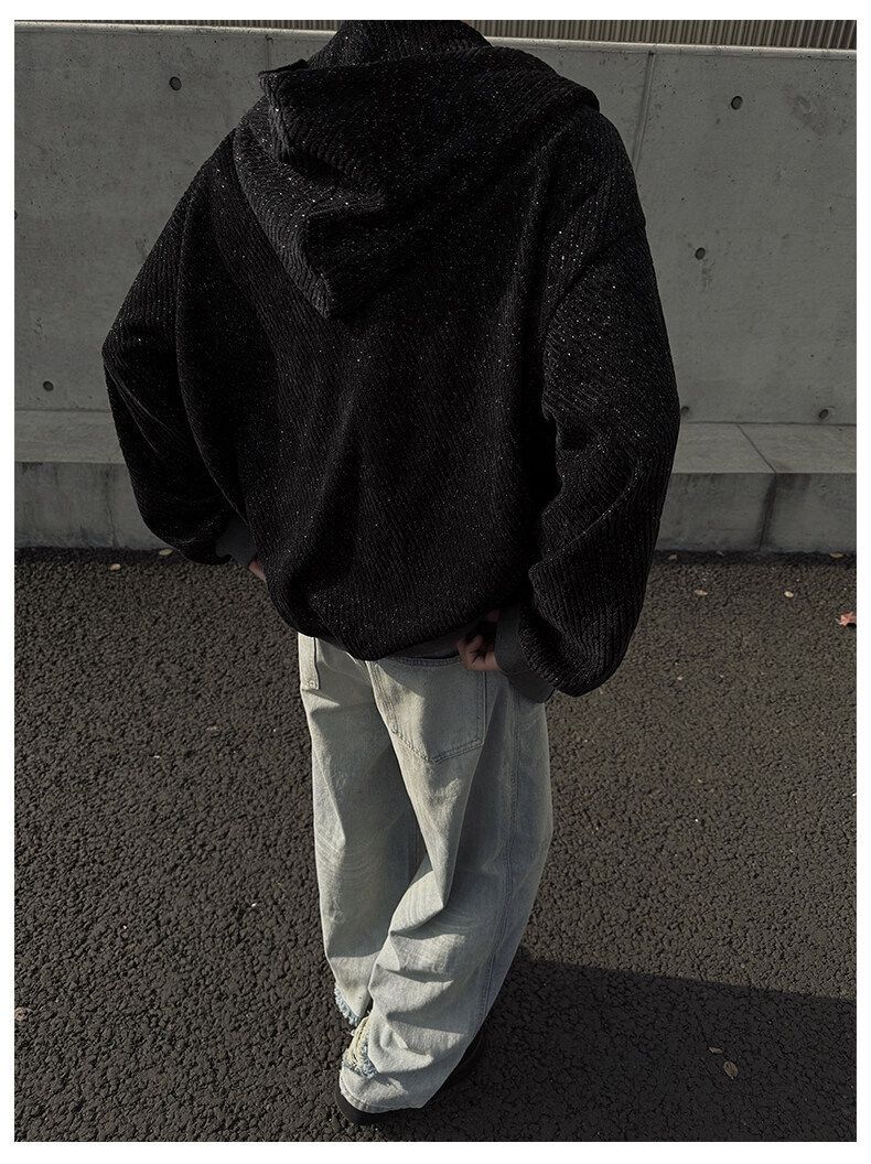 Cleanfit Zip-Up Hoodie voor heren – Vintage-geïnspireerd oversized sweatshirtjack voor casual streetwear_voghion.com
