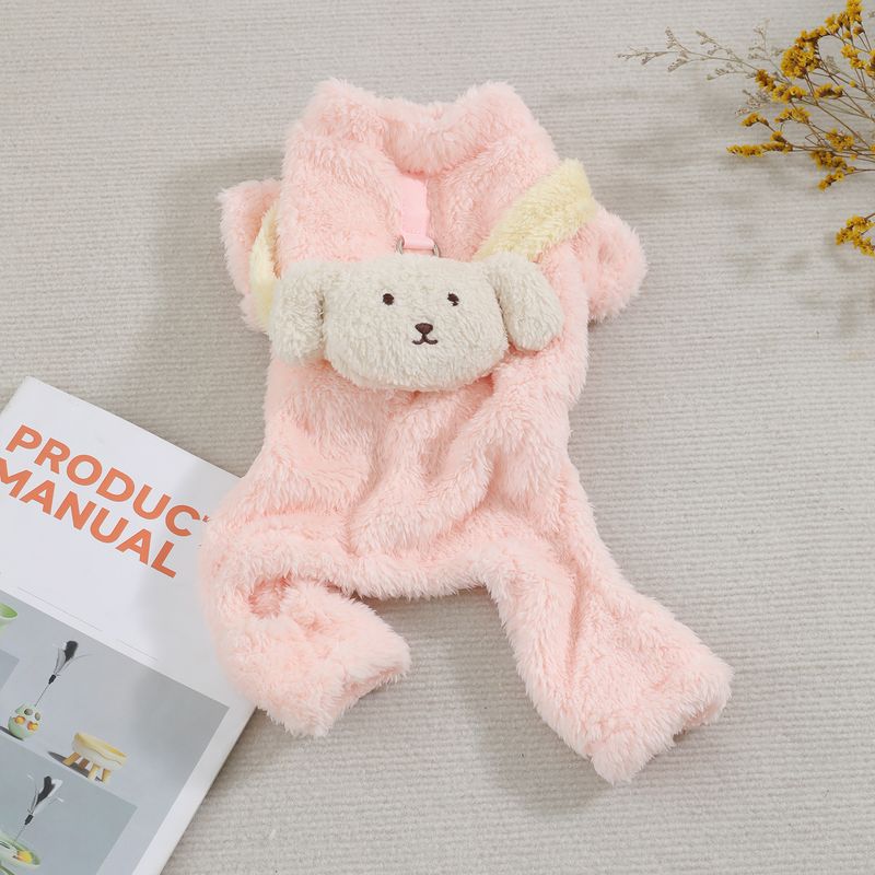 Hundekleidung Winter Warm Doppelseitig Mit Leinenbefestigung Vierbeiniger Fleece Haustierkleidung High-End_voghion.com