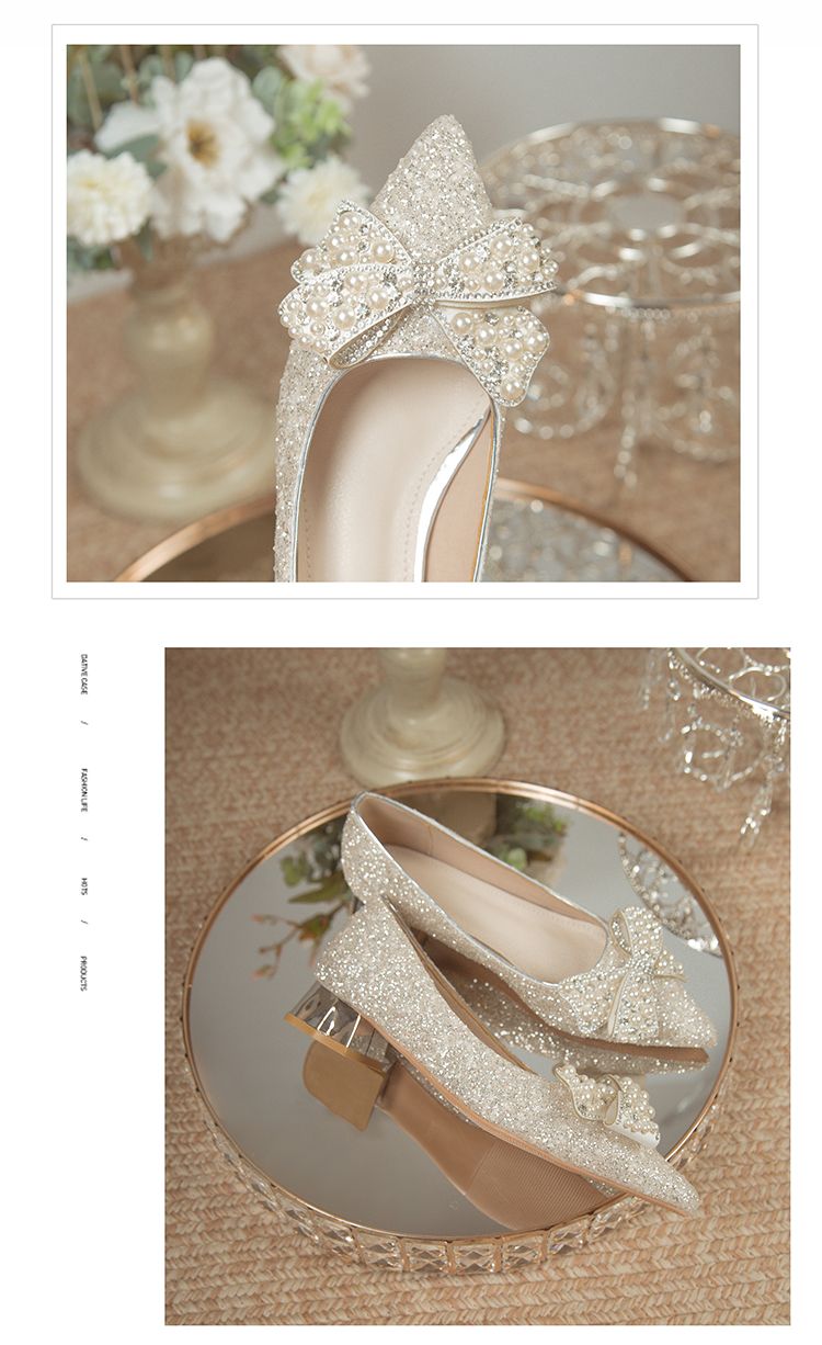 Scarpe basse Abito da sposa principale Abbigliamento bidirezionale Donne incinte Piedi non stanchi Tacchi alti_voghion.com