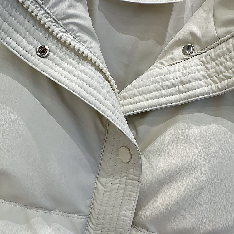 Doudoune en similicuir pour femme, manteau d'hiver court et surdimensionné, style bombardier, doudoune chaude en similicuir_voghion.com