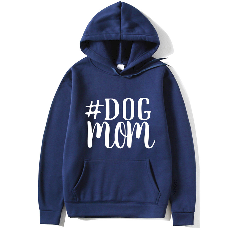Dog Mom Letter Round Neck Pullover Sweater Autumn/Winter New Pullover Top Underlay_voghion.com