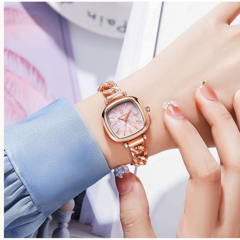 Orologio da donna piccolo quadrato, alla moda, di nicchia, leggero, lussuoso, semplice, elegante, impermeabile, da studentessa_voghion.com