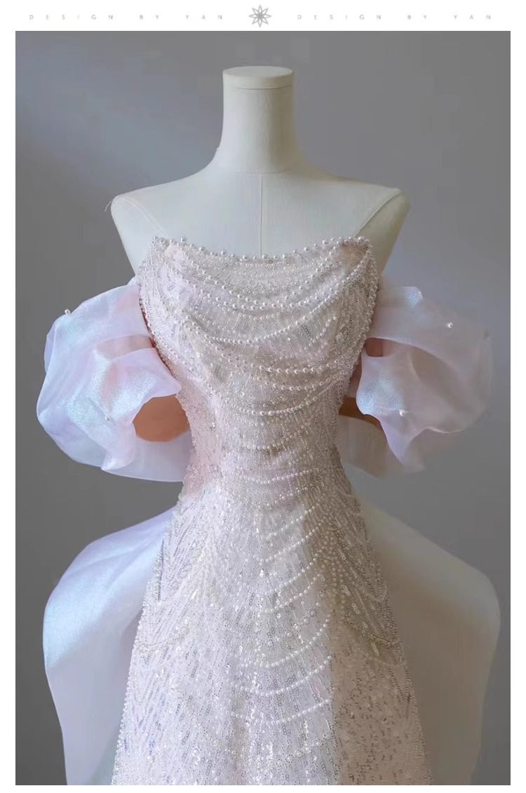 Elegant Off-Shoulder Evening Gown With Lace Detailing – Perfect For Weddings, Banquets & Special Occasions_voghion.com