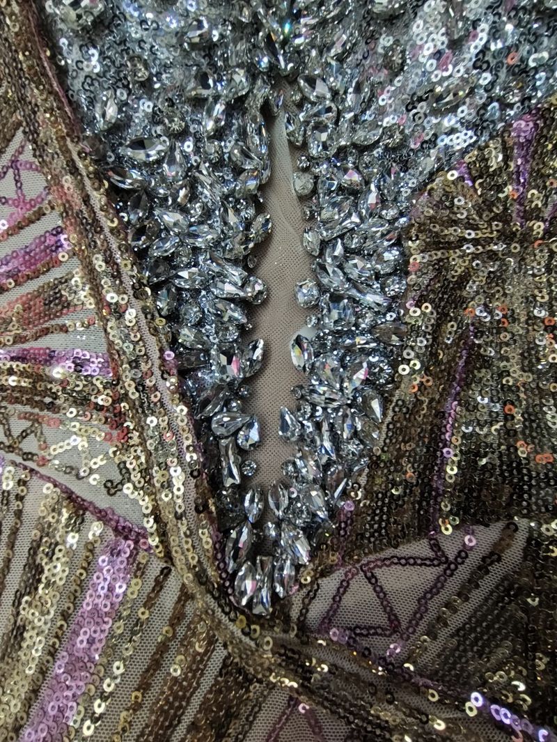 Elegante abito aderente con paillettes per donna - Abito da sera a sirena senza maniche, attillato, per feste e banchetti_voghion.com