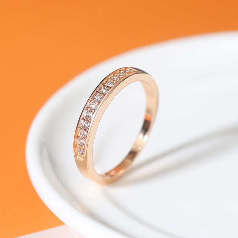 2025 Moudestil ZOYANG Damen Hochzäitsring Klassesche Kubuszirkonia Roségold, R062_voghion.com