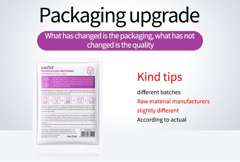 SADOER Niacinamide Whitening And Freckle Removal Mask 25ml Single Piece Hydrating And Moisturizing Serum_voghion.com