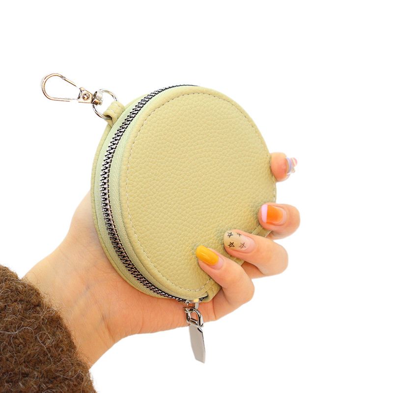 Nw Koran And Japans Styl Frsh Womn's Zippr Coin Purs Lych Txtur Portabl Mini Round Earphon Bag Ky_voghion.com