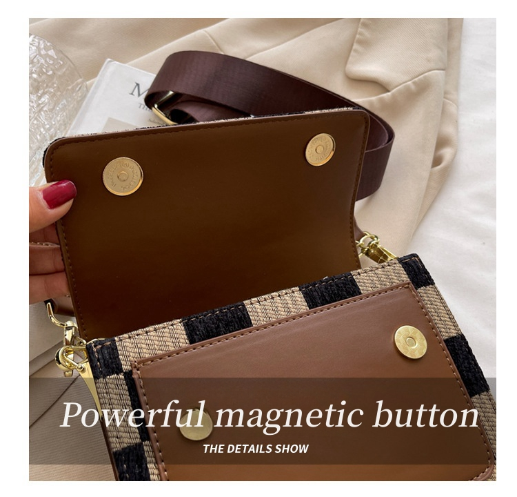 Herbst- und Wintermodelle ins Wind Senior Sinn für exquisite Mode hundert passende Schachbrettgitter kleine quadratische Tasche Damen Umhängetasche_voghion.com