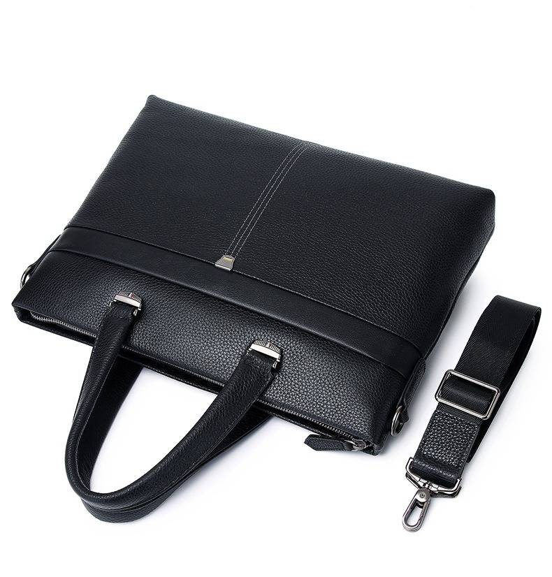 Men's Bags Briefcases Men's Business Briefcase Genuine Leather Large Capacity Portable Men's Bag Single Shoulder Messenger Laptop Bag_voghion.com