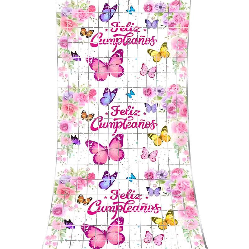 Cortina de cuentas de mariposa - 1 x 2 m, papel de aluminio, decoración para fiestas, bodas, cumpleaños y celebraciones_voghion.com