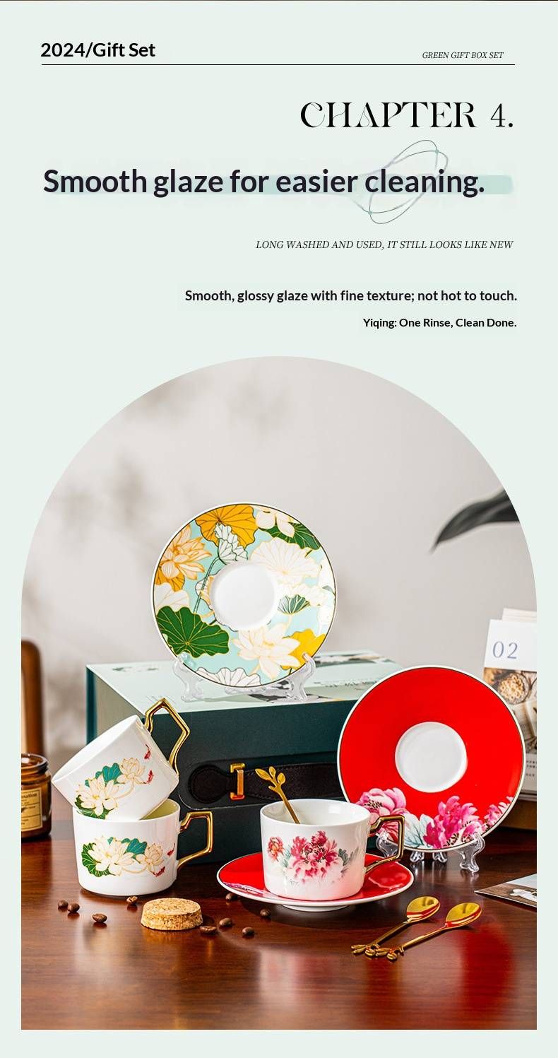 Hand-Painted Oriental Ceramic Tea Set - Deer/Butterfly/Zebra Symbolism For Corporate Gifting & Professional Elegance, Kiln-Fired Stain-Resistant Cups_voghion.com