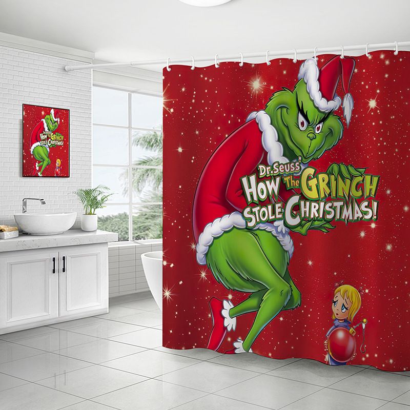 Kerstserie 1 Bedrukt op voorraad Waterdicht schimmelwerend materiaal Geen boren Badkamer Douche Scheidingsgordijn_voghion.com