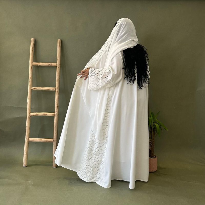 Spring And Summer New Muslim Fashion Temperament Elegant Cardigan Robe With Headscarf_voghion.com